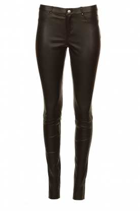 Ibana | Leather stretch pants Passion | black