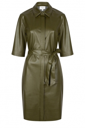 Dante 6 |Faux leather jurk Baroon | olijf groen