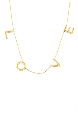 Just Franky |  14k gold Love letter necklace - Big | gold 