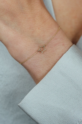 Just Franky |  14k bracelet Star | gold
