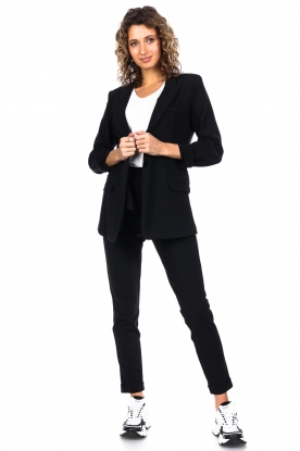 D-ETOILES CASIOPE | Travelwear broek met strikceintuur Antigua | zwart 