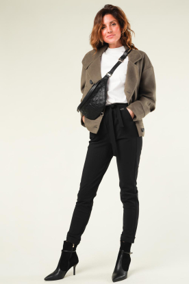 D-ETOILES CASIOPE |  Travelwear pants with tie belt Antigua | black