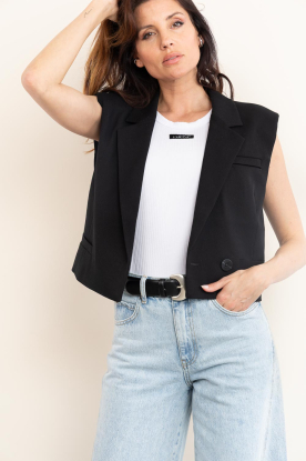 Copenhagen Muse |  Waistcoat with lapel collar Tailor | black 