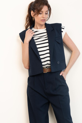 Copenhagen Muse |  Waistcoat with lapel collar Tailor | dark blue 