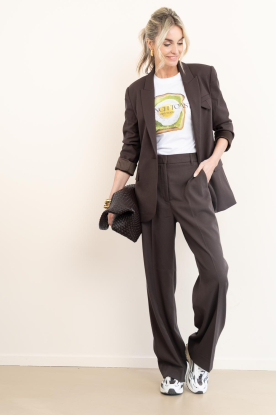 Copenhagen Muse |  High waist wide leg trousers Tailor | brown 