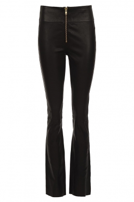 Notes Du Nord | Lamb leather stretch pants Anna | black