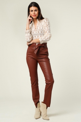 Look Stretch leather paperbag pants Carrey