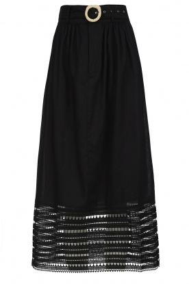 Magali Pascal | Midi skirt with broderie anglaise Mersej | black
