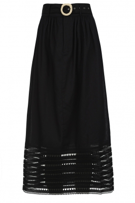 Magali Pascal | Midi skirt with broderie anglaise Mersej | black