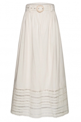 Magali Pascal | Midi skirt with broderie anglaise Mersej | natural