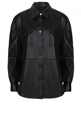Dante 6 | Leather blouse Dwight | black