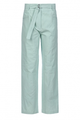 IRO | Pants with wide belt with buckle Gaby | green