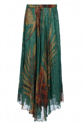 Mes Demoiselles |  Lurex skirt with print Piou | green 