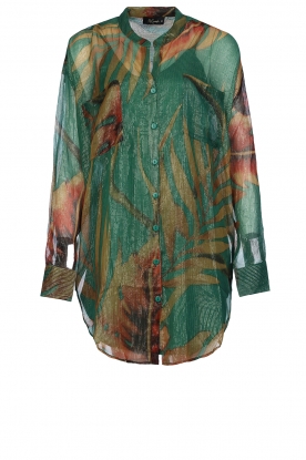 Mes Demoiselles | Transparant blouse with lurex Phoebe | green