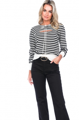 Twinset |  Striped sweater with cut-out Marisa | black