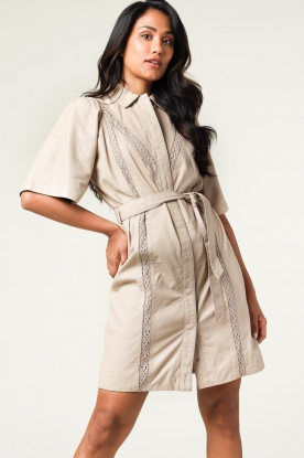 Ibana |  Leather dress with openwork details Doris | naturel 