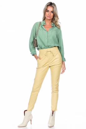 Ibana |  Stretch leather pants Poggy | yellow