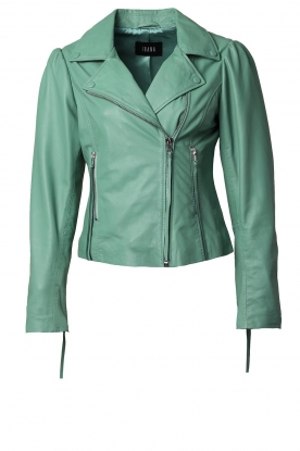 Ibana | Leather biker jacket Brenna | green