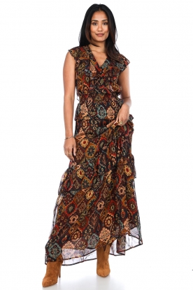 Look Printed maxi dress with ruche Damine