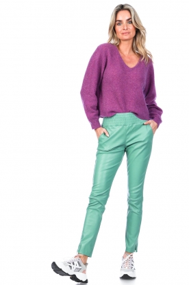 Ibana |  Stretch leather pants Colette | green 