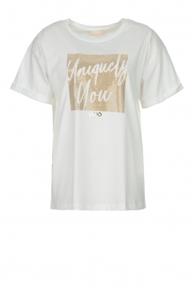 Liu Jo |T-shirt met kleine steentjes Uniquely | wit