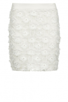 Silvian Heach | Floral embroidered skirt Gibiu | white