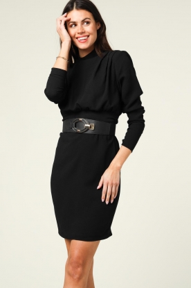 Notes Du Nord |  Dress with puff sleeves Gilli | zwart