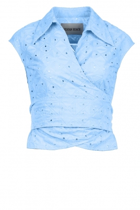 Silvian Heach | Embroidered wrap top Ragiol | blue