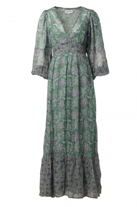 Antik Batik | Transparant maxi dress Loah | green