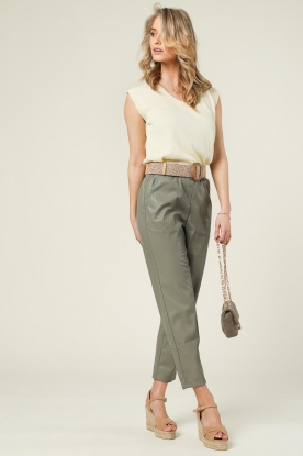 Knit-ted |  Faux leather pants Sally | Green