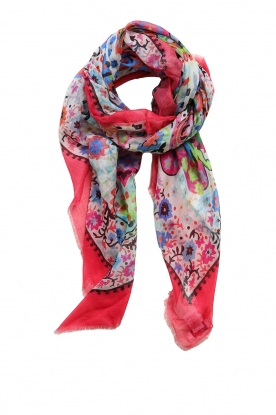 Moment Amsterdam | Scarf with floral print Sugar | pink