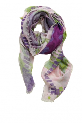 Moment Amsterdam |Sjaal met print Tie-dye | paars