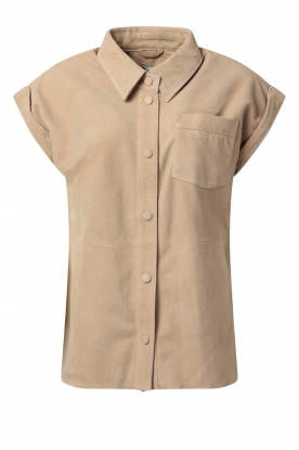 Alter Ego |Suede blouse Mia | beige