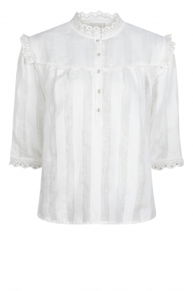 Dante 6 | Blouse with lace Nadieh | natural