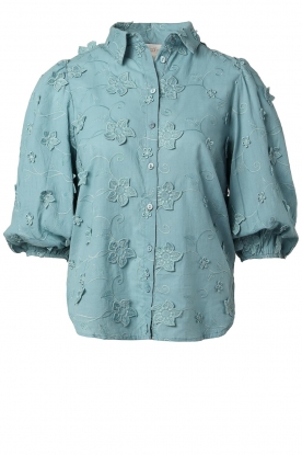 Aaiko |  Embroidered blouse Lien | blue 