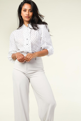 Lollys Laundry | Blouse met ruches Perth | wit