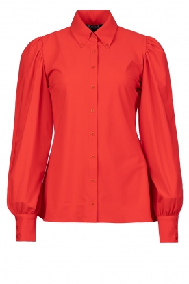 D-ETOILES CASIOPE | Travelwear blouse with puff sleeves Doris | red