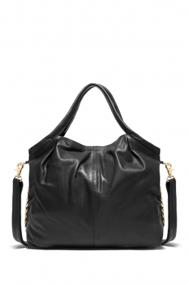 Depeche | Leather shopper with gold detail Nights | black