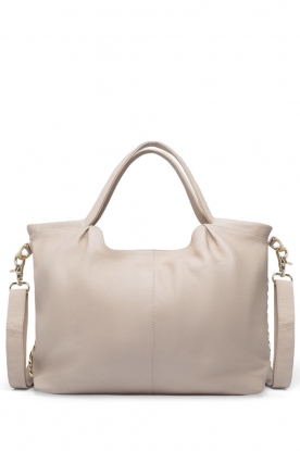 Depeche |  Leather shopper with gold detail Nights | natural 