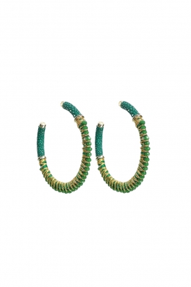 Barong Barong | Earrings Saphira Full Moon Gemstones medium | green 