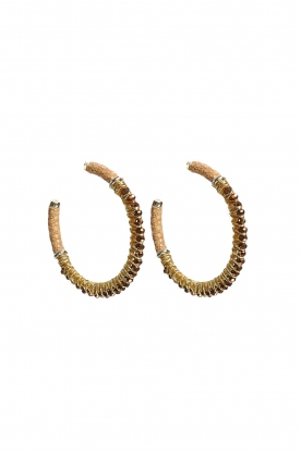 Barong Barong | Earrings Saphira Full Moon Gemstones medium | beige