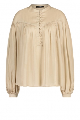 Ibana | Shiny top with balloon sleeves Teuna | beige