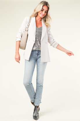 Look Crêpe blazer with belt Memoire