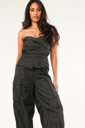 Copenhagen Muse |  Bustier top with print Wood | green