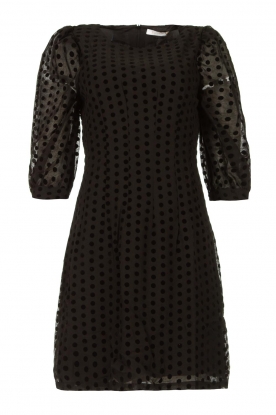 Freebird | Dress with velvet spots Elyn | black