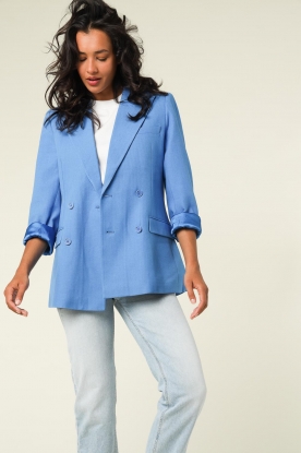 Magali Pascal |  Linen blazer Florentine | blue