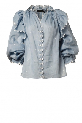 Magali Pascal | Blouse with embroidery Madeleine | blue