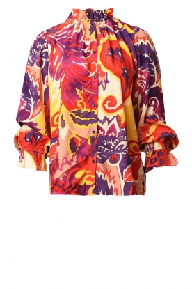 ba&sh |Blouse met print Natsy | geel/oranje