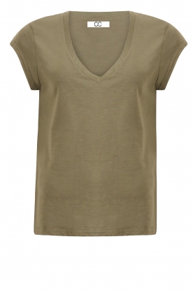 CC Heart | Cotton mix v-neck t-shirt Vera | green