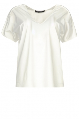 D-ETOILES CASIOPE | Travelwear T-shirt met v-hals Alizée | wit  
